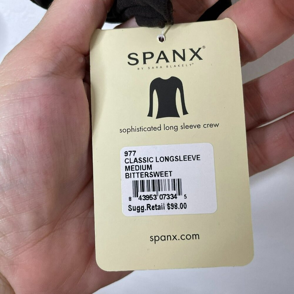 Spanx Brown Bittersweet Control Classic Long Sleeve Top - Picture 5 of 9